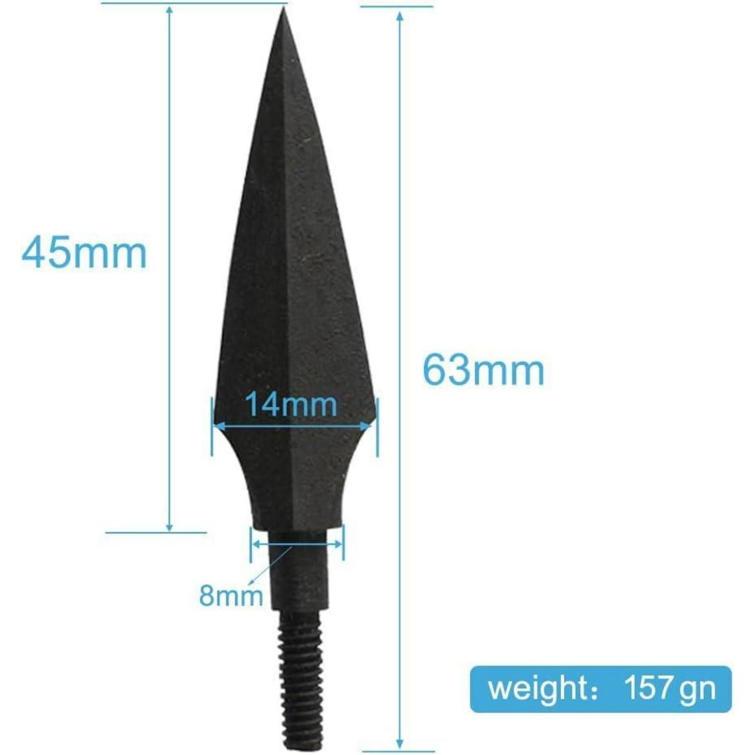 LuxusKollektion Compoundbogen 12er Pfeilspitzen Jagdspitzen Metall für Bogen Armbrust 157 Körner