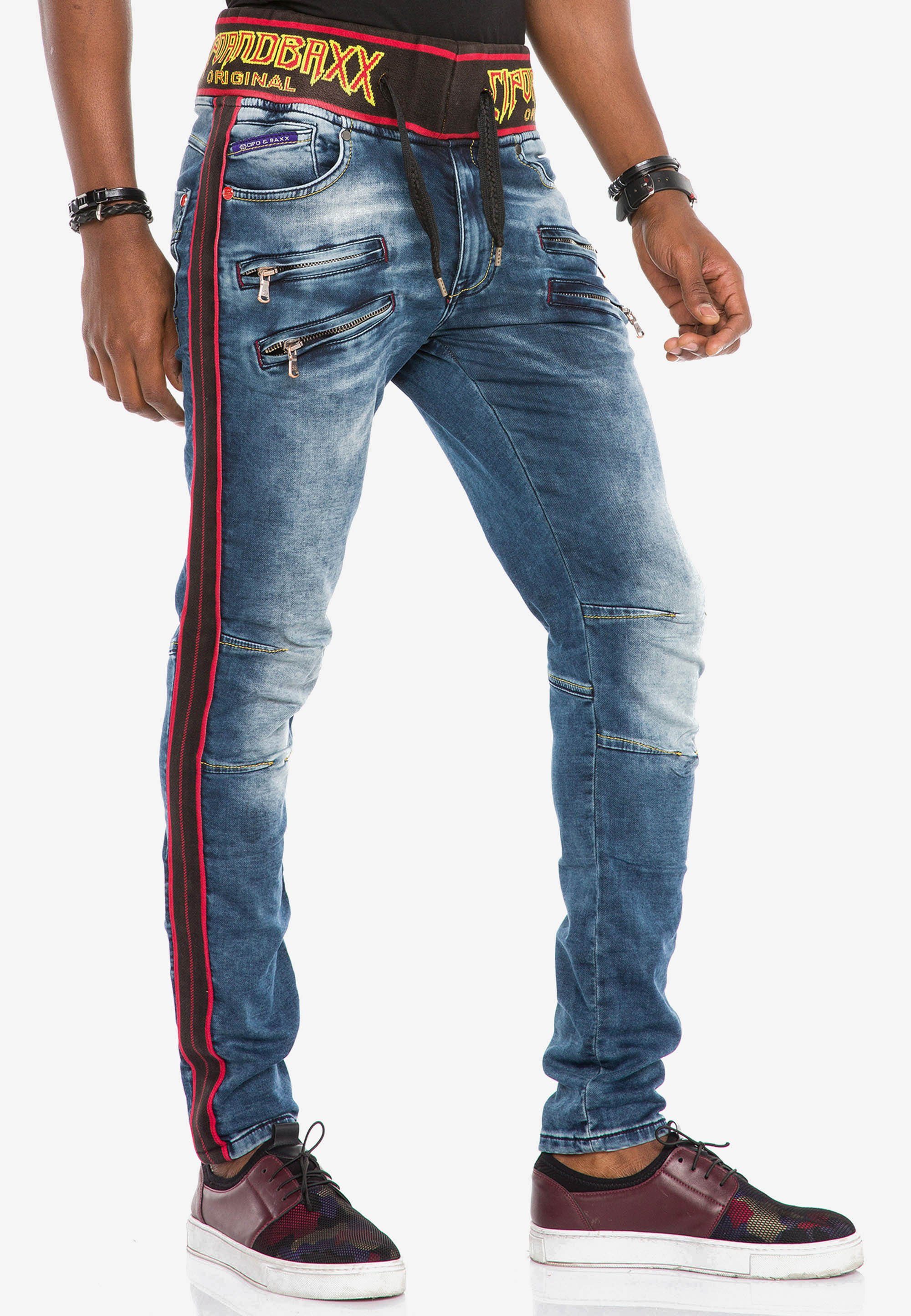 Cipo & Baxx Bequeme Jeans in Fit mit Kordelbund Slim