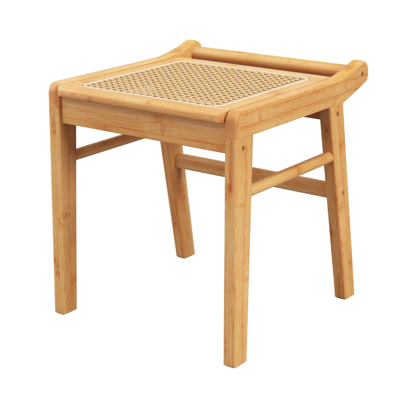 COSTWAY Sitzhocker, Bambus, mit Rattan-Oberfläche, bis 120kg günstig online kaufen