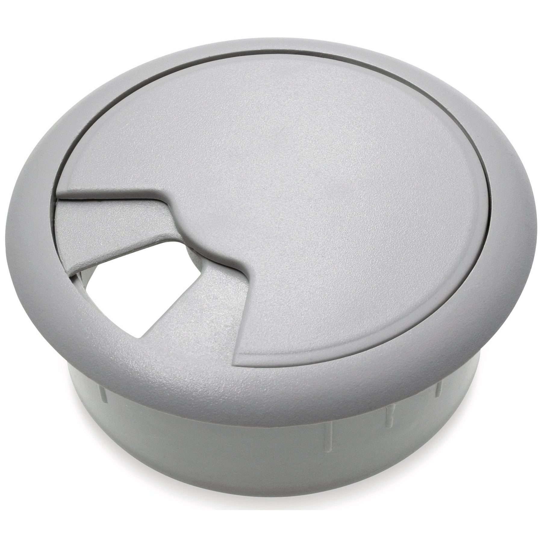 Pollin Kabeldurchfuhr Kabeldurchführung für Arbeitsplatten, grau, 50 mm, ABS