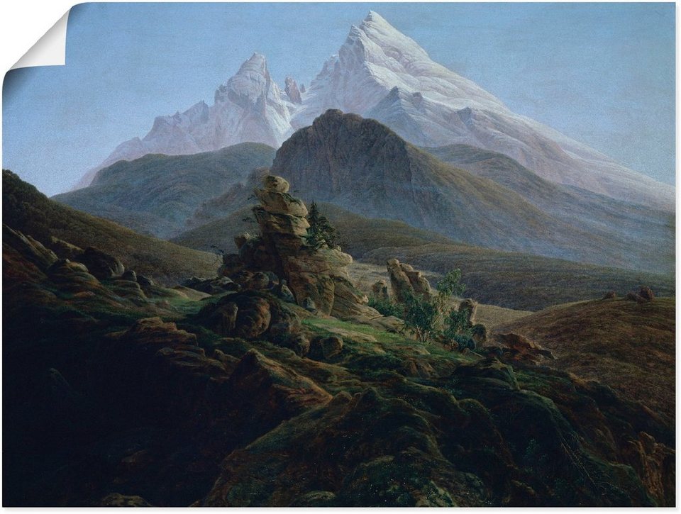 Artland Wandbild Der Watzmann. Um 1824, Berge (1 St), als Alubild,  Leinwandbild, Wandaufkleber oder Poster in versch. Größen