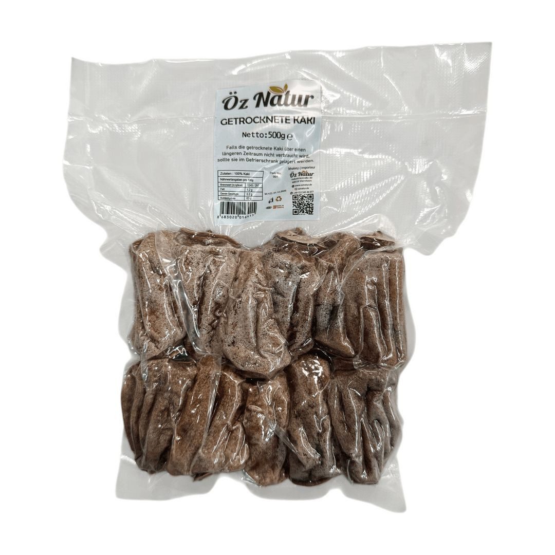 Öz Natur Trockenfrüchte, Getrocknete Kaki, Persimone (vakuumiert) 500g