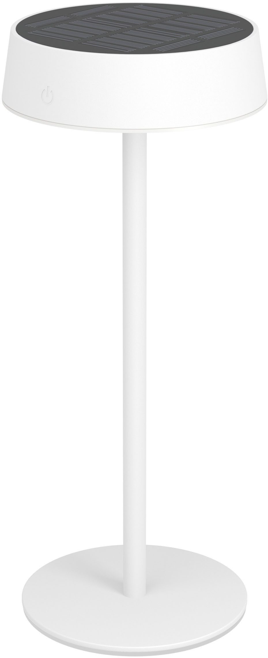 EGLO Tischleuchte SIMERI Tischlampe - Stahl - SOLAR-LED - 3W - IP44, Dimmfunktion, Farbwechsel, USB-Anschluss mit Ladefunktion, mehrere Helligkeitsstufen, LED fest integriert, Kaltweiß, Neutralweiß, Warmweiß, Nachttischlampe, Schreibtischleuchte, Leselampe, H31 x Ø13 cm