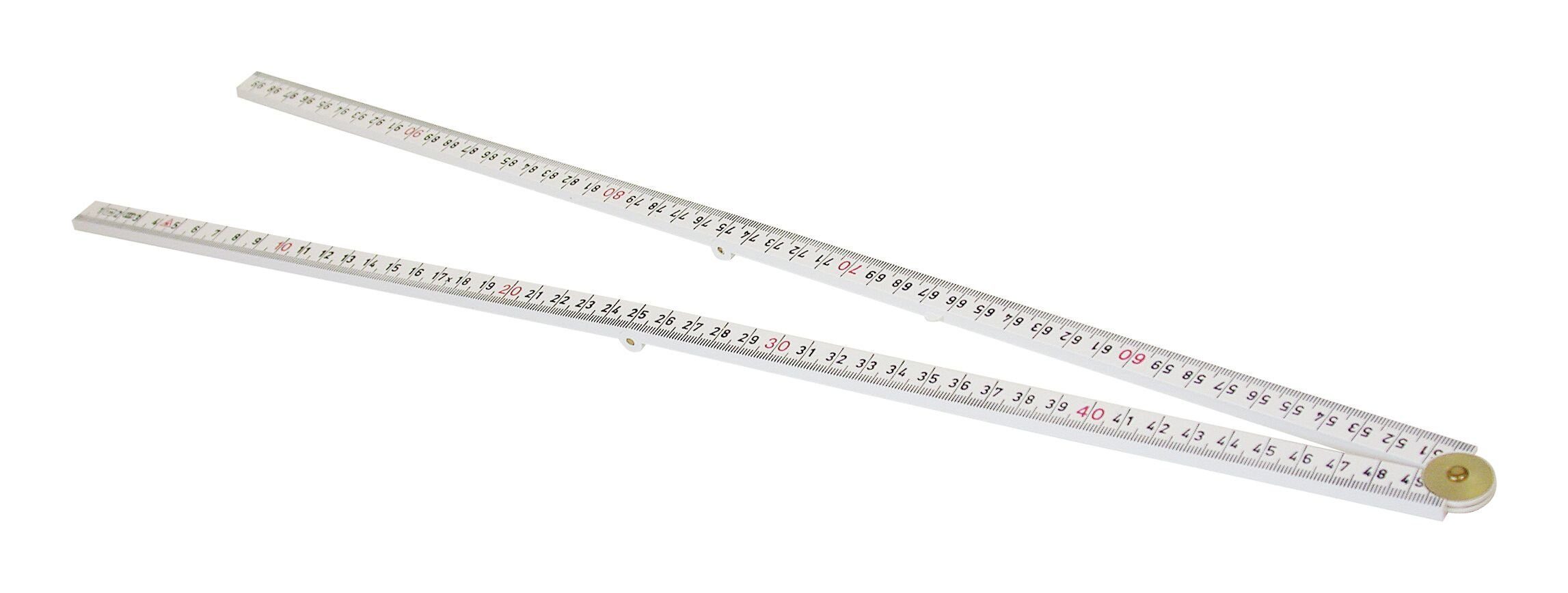 Hultafors Zollstock, Gliedermaßstab Kunststoff 1mx13mm weiß 4 Glieder