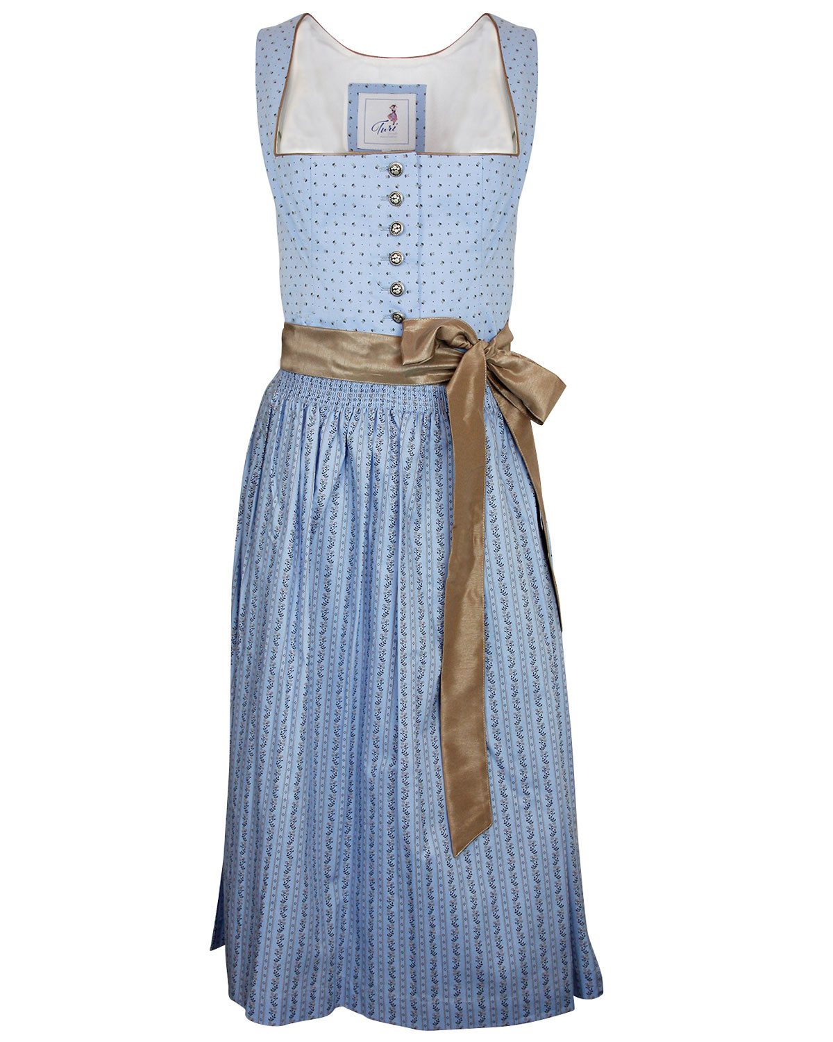 Turi Landhaus Dirndl Damen Dirndl 'Bernadett' Traditionell, Hellblau -