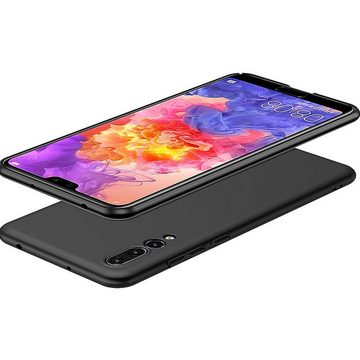 CoolGadget Handyhülle Black Series Handy Hülle für Huawei P20 Pro 6,1 Zoll, Edle Silikon Schlicht Robust Schutzhülle für Huawei P20 Pro Hülle