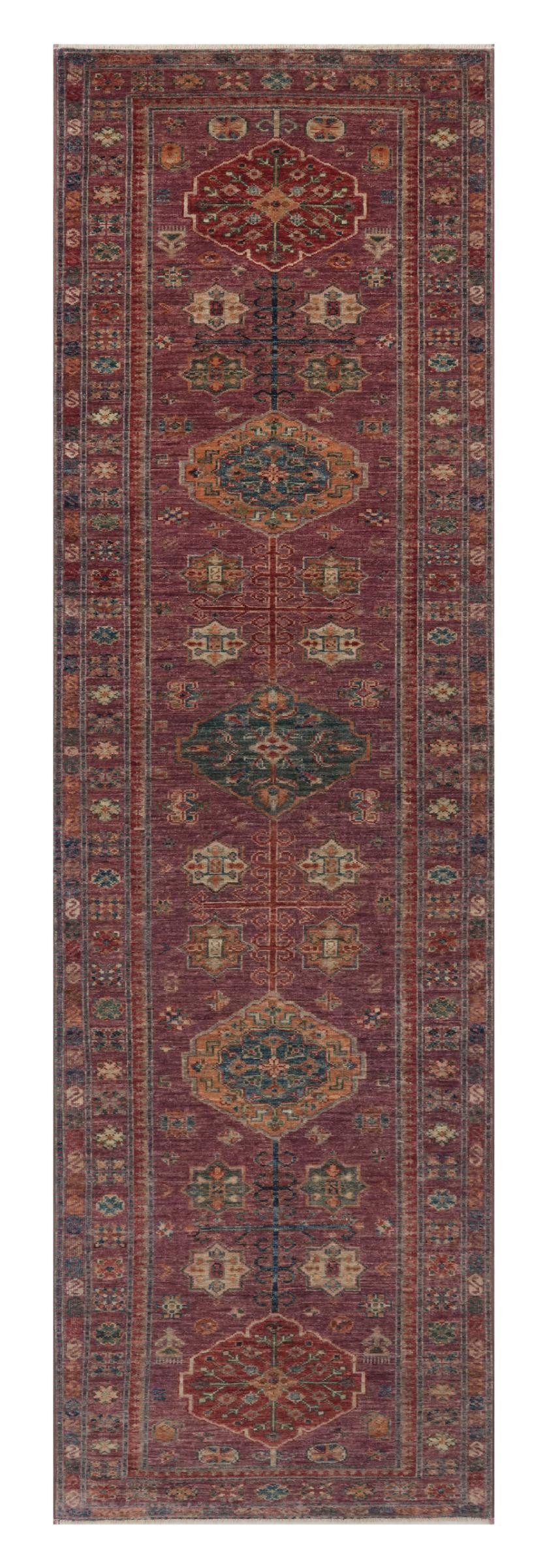 Nain Trading Orientteppich Kazak 83x288 Handgeknüpfter Orientteppich Läufer, rechteckig, Höhe: 6 mm