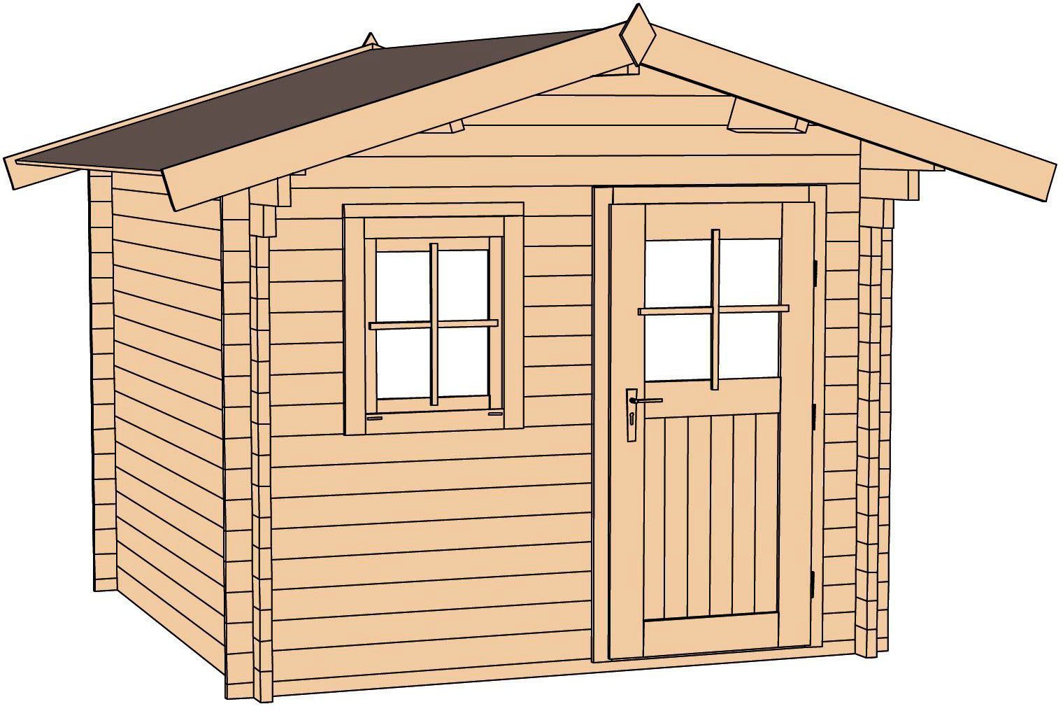 weka Gartenhaus 131 Gr.1, 250 x 250, BxT 300x324 cm