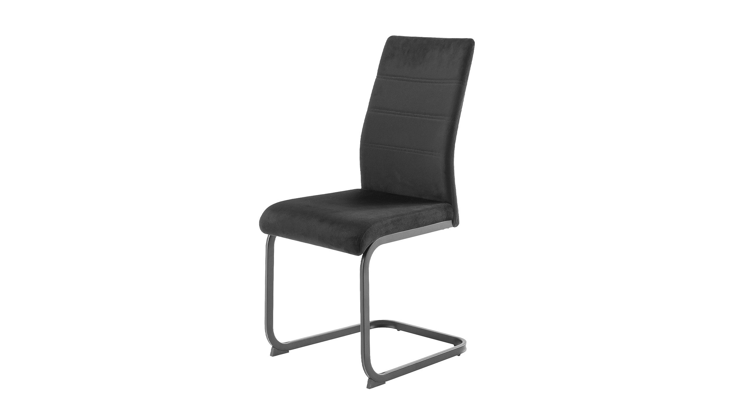 Die Möbelfundgrube® Freischwinger mit Veloursoptik, Steppung, Esszimmerstuh günstig online kaufen