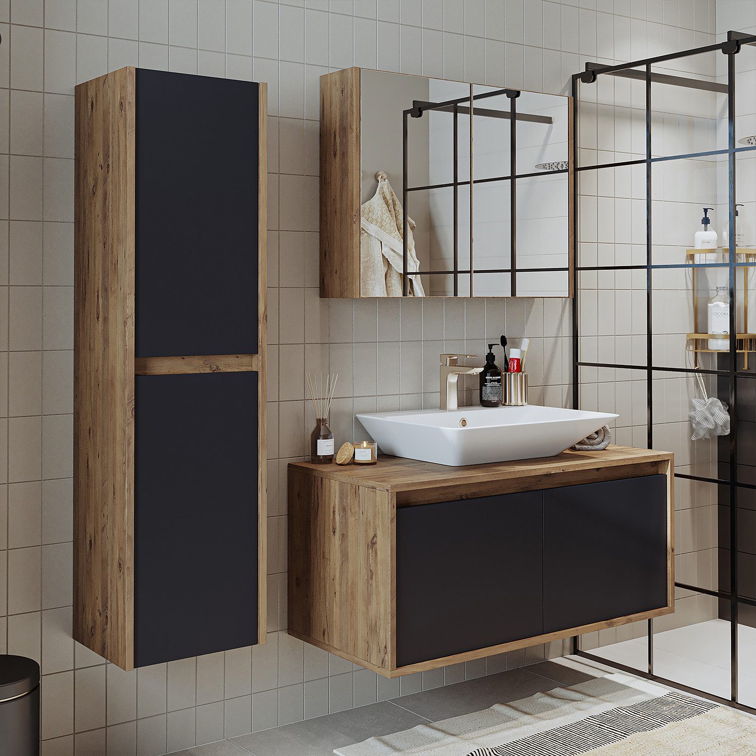 Roomart Badmöbel-Set ATL4TLG-100, (Badmöbel Set Unterschrank günstig online kaufen