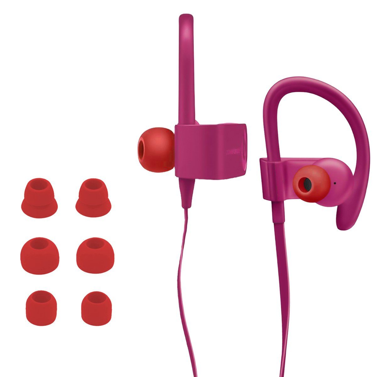 (3 für kwmobile 8x Beats + Headphones) Größen Polster Wireless - / / 2 In-Ear 1x Powerbeats für Silikon Ohrstöpsel Doppelstöpsel 3 Ohrpolster Pro