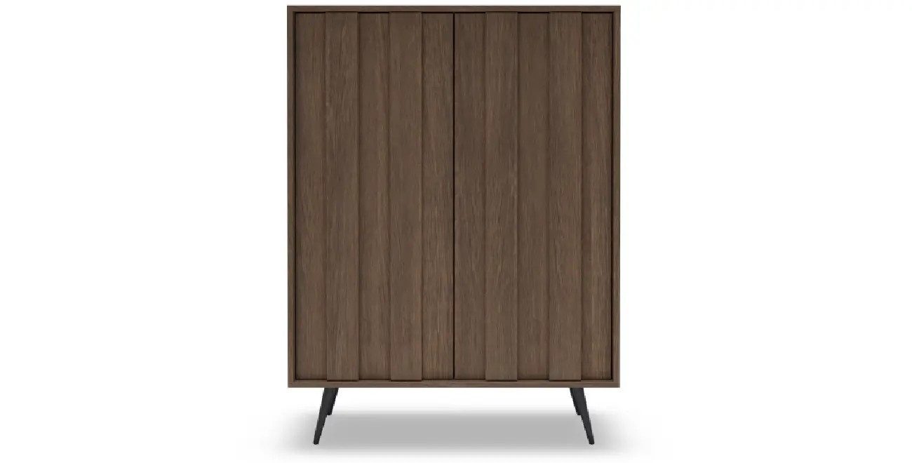 yourhouse24 Highboard AMARO 94cm (2 Türen) – Eiche Dunin mit Lamellen & inkl. LED