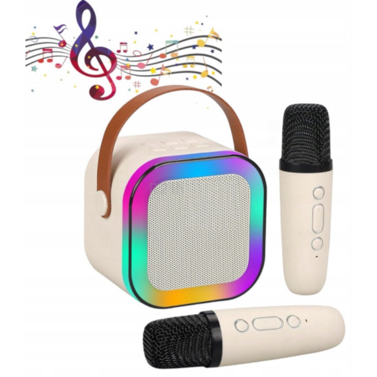 R2 Invest Bluetooth Karaoke Set mit Mikrofon & RGB Lautsprecher – Tragbar, 3W Karaoke-Maschine (Bluetooth, 3 W) – Bild 4 von 4