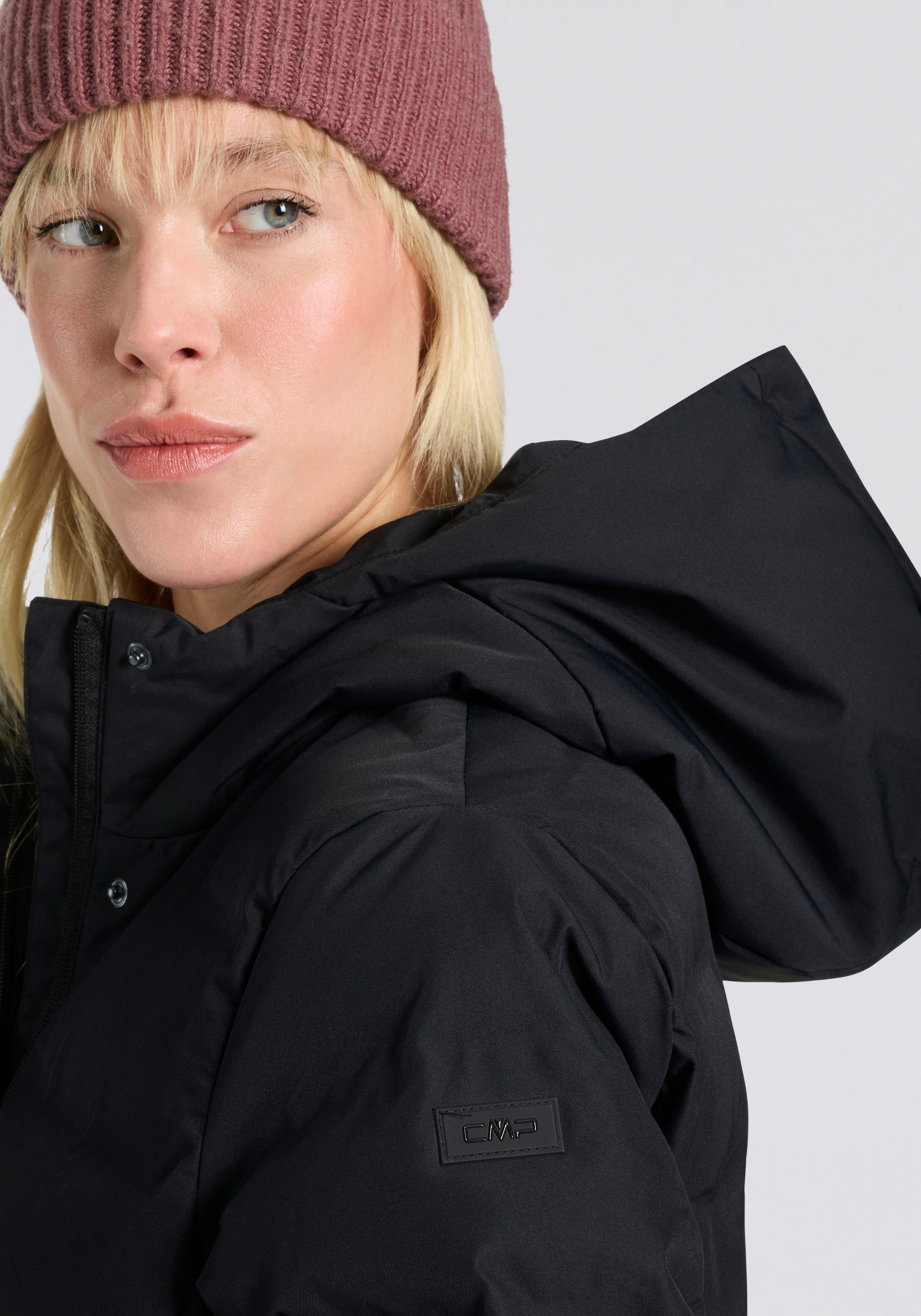 CMP Wintermantel WOMAN COAT FIX HOOD wärmend, winddicht, wasserabweisend, mit Kapuze, aus Polyester – Bild 3 von 5