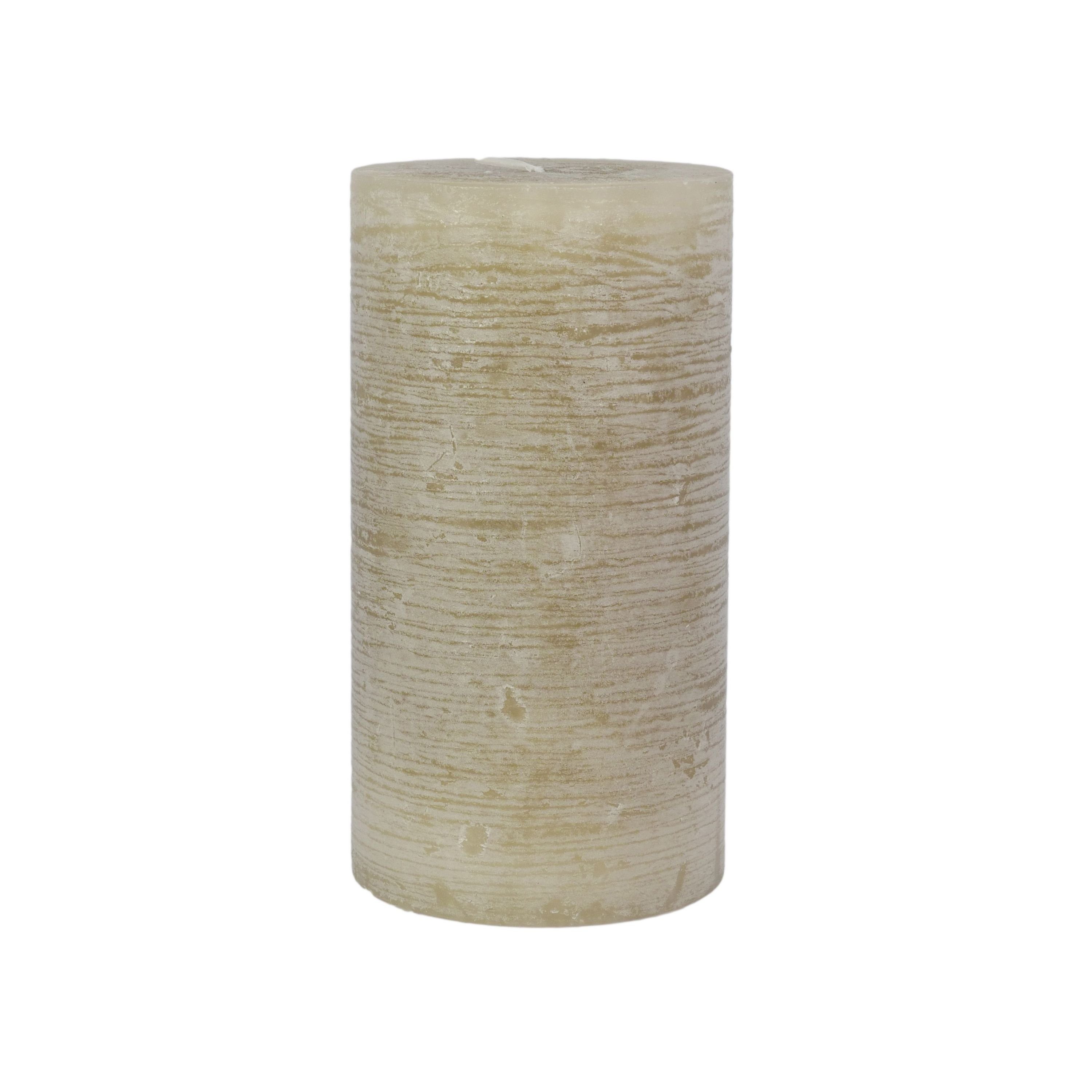 B&S Stumpenkerze Stumpenkerze durchgefärbt leinen 15 x Ø 8 cm günstig online kaufen