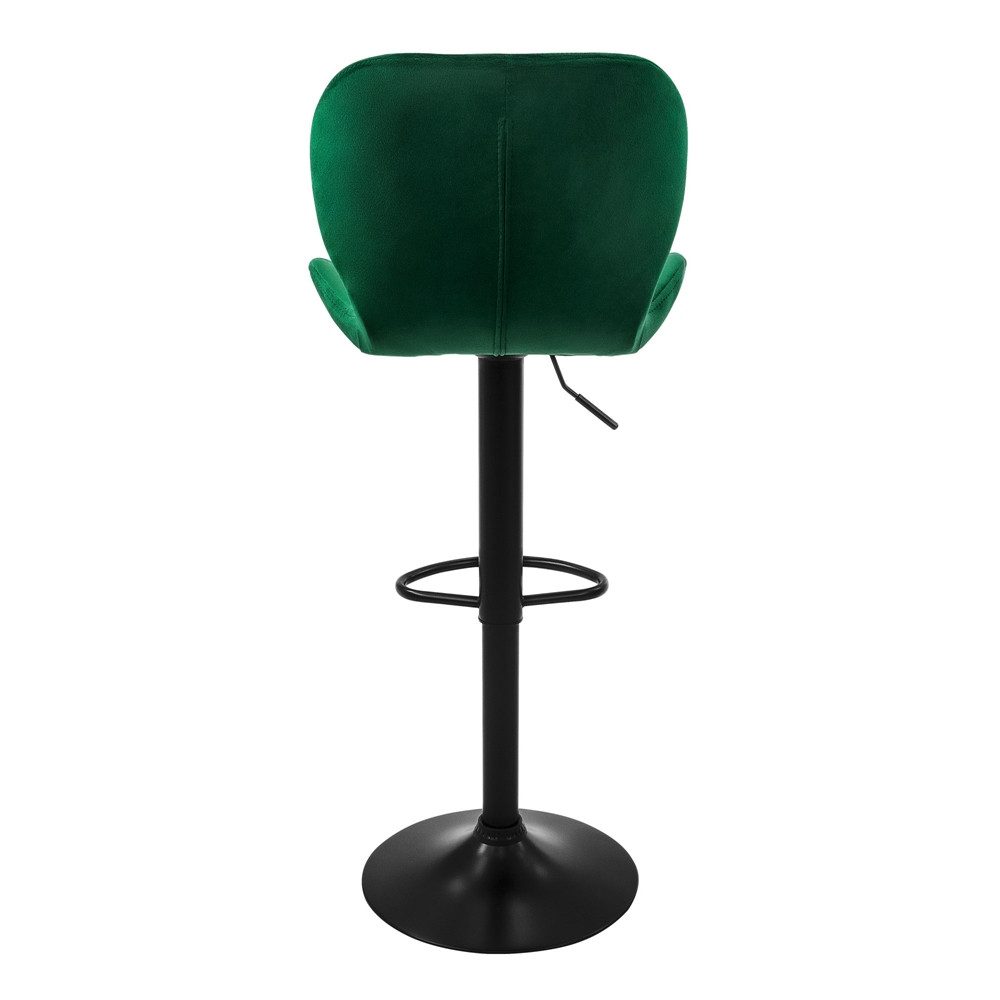 ML-DESIGN Barhocker Gepolsterter Barstuhl mit Rückenlehne und Fußstütze, 360° drehbar (2 St), 2er Set Bistrohocker aus Samt, Grün, Drehstuhl Hocker Tresenhocker – Bild 4 von 5
