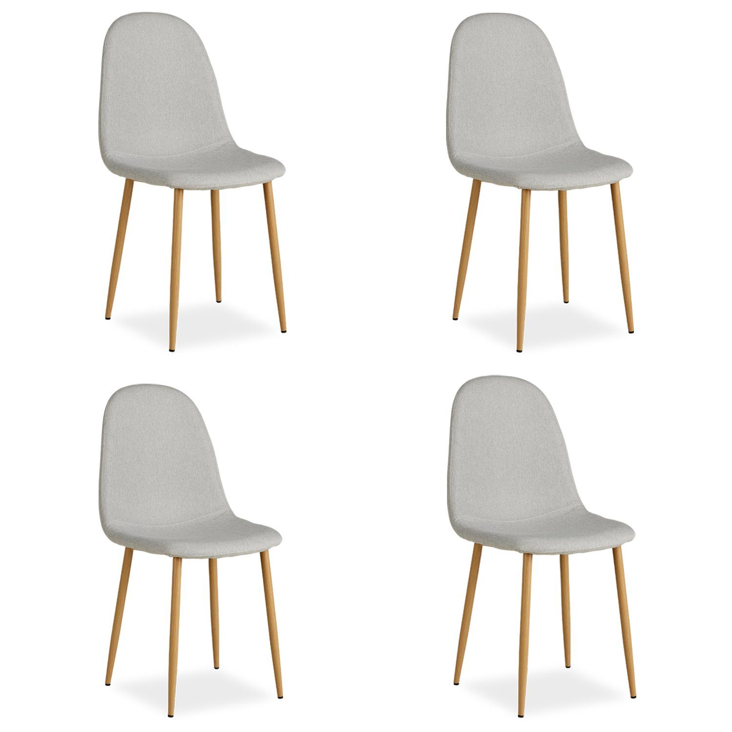 Homestyle4u Polsterstuhl Esszimmerstuhl Küche Leinen Grau günstig online kaufen