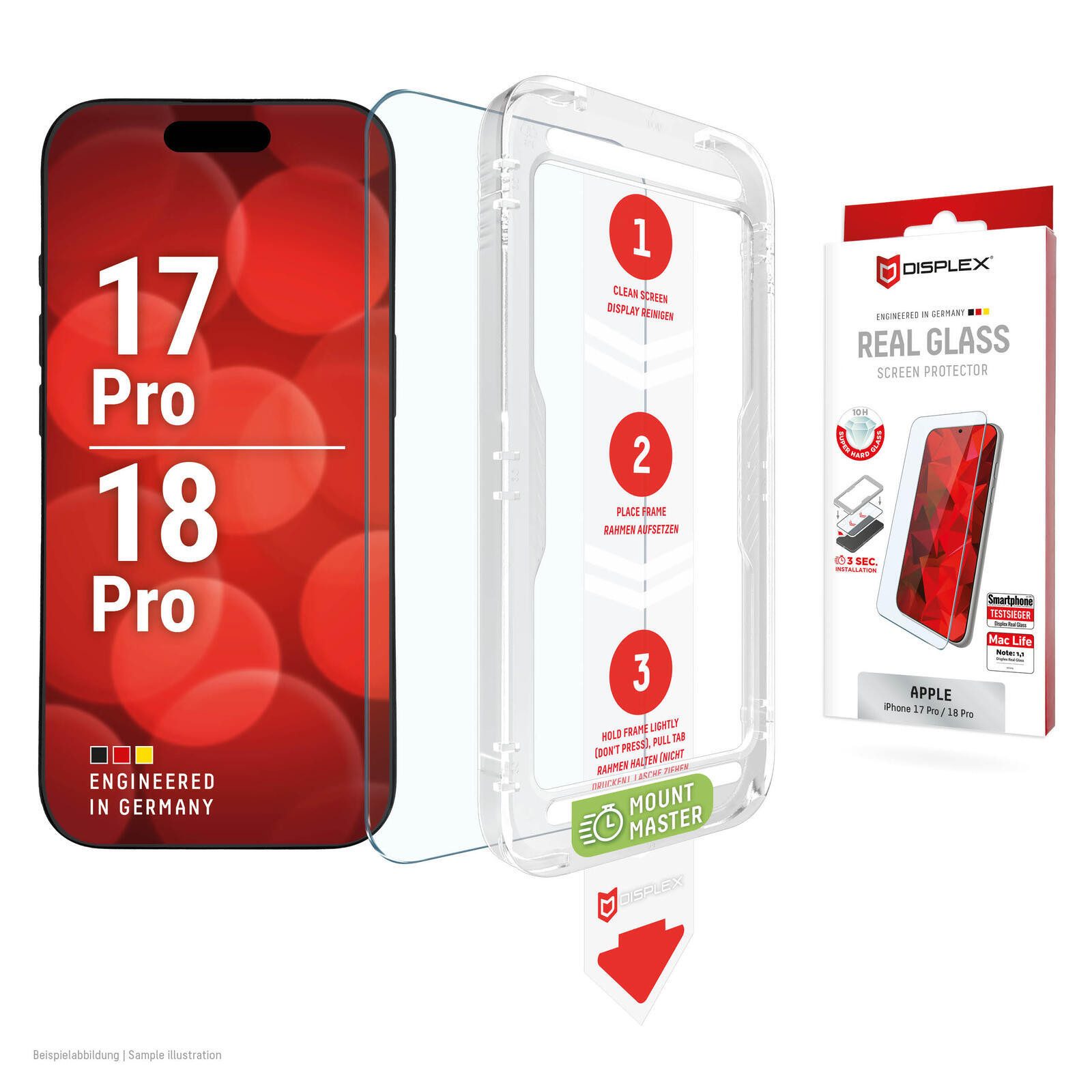 Displex Schutzfolie DISPLEX Real Panzerglas (10H, 2D) iPhone 18 Pro/17