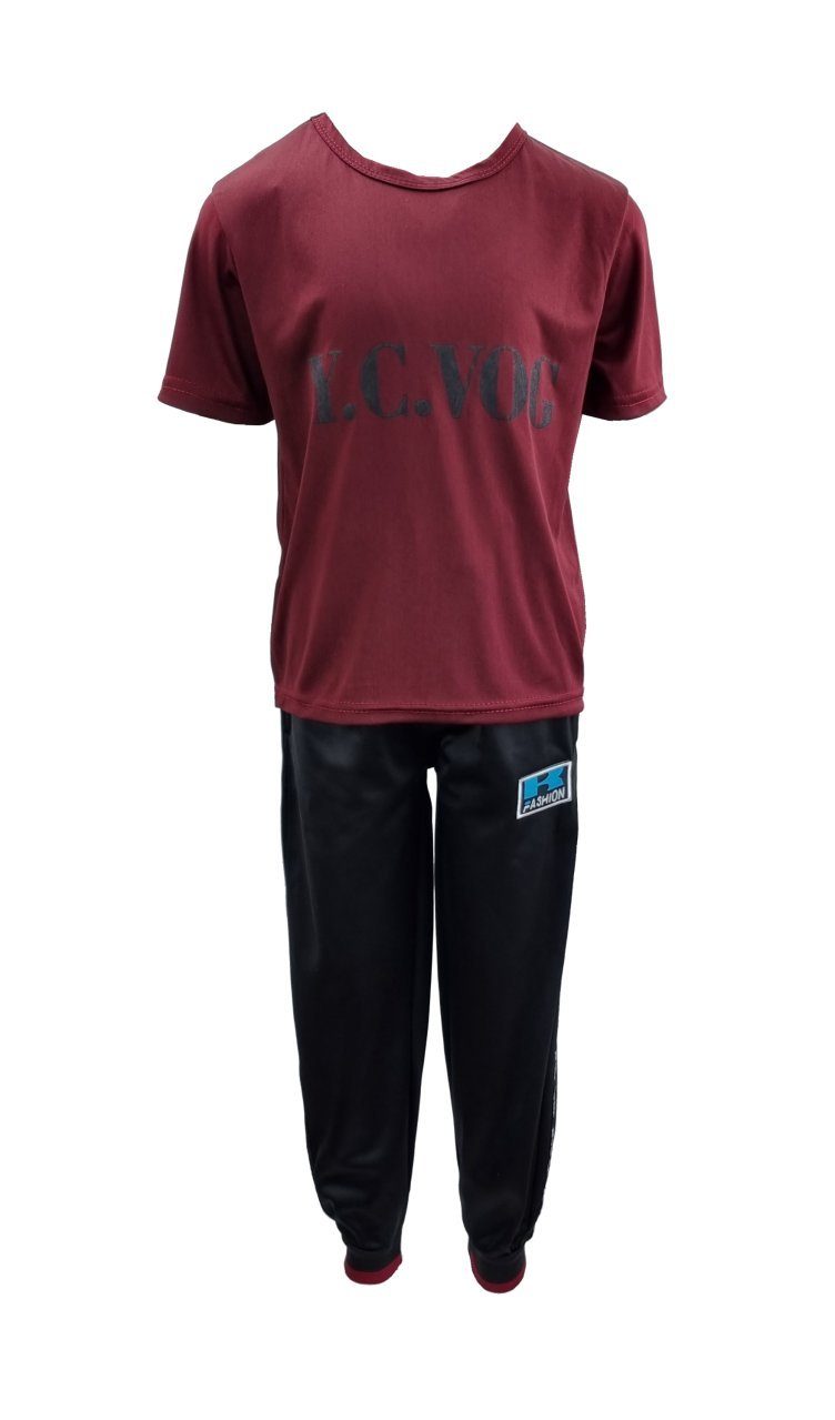 Teiler Jacke, Jungen/Mädchen Jogginghose) mit mit Hessis T-Shirt, Freizeitanzug jf50 Rot für Jogginganzug, mit (set, 3