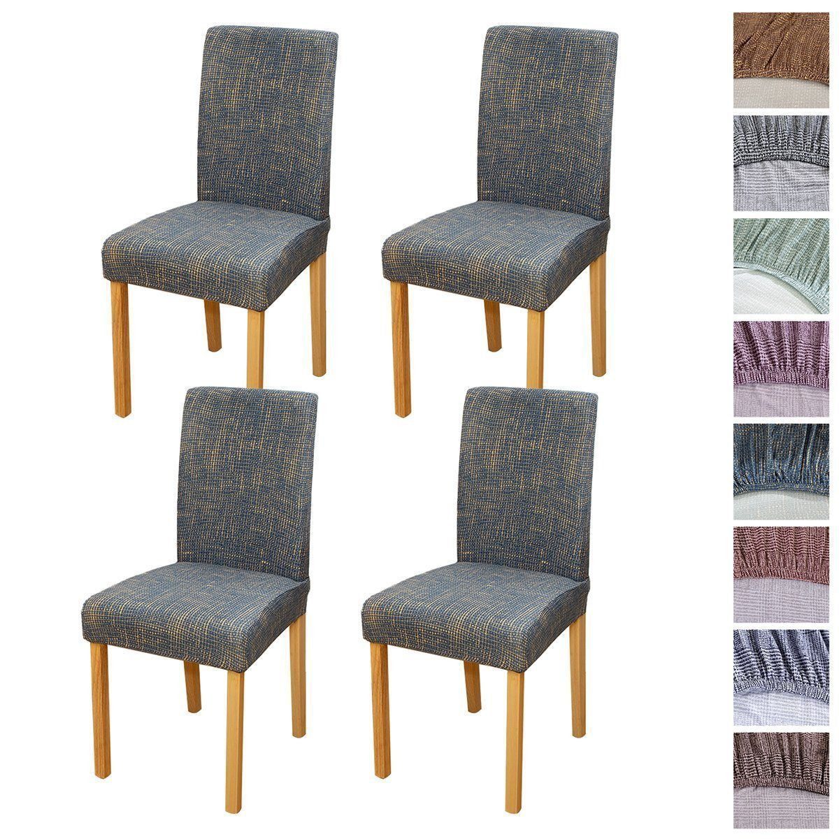 BYSURE Stuhlhusse, 2er 4er 6er Set Elastizität Stuhlbezug für Heim Stuhl Esszimmer