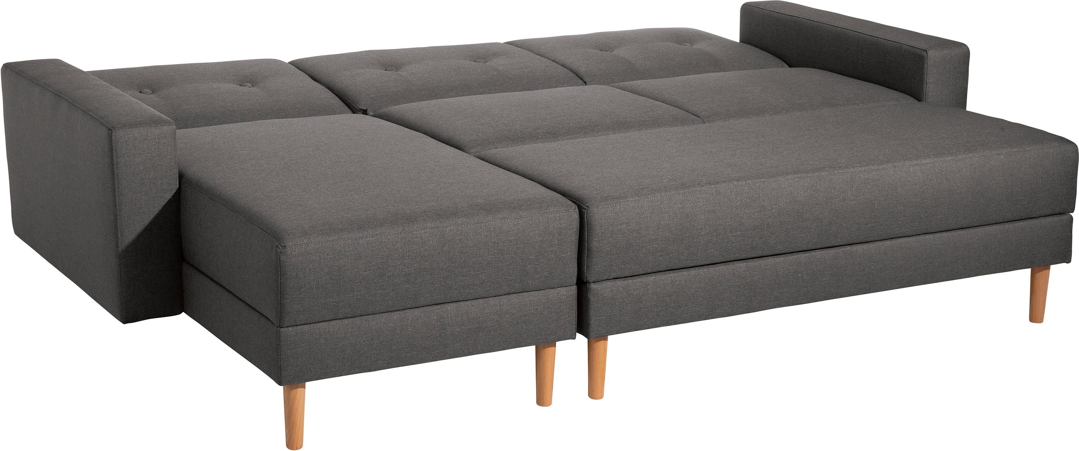 Max Schlafsofa Winzer® Rückenverstellung, Chill, Just Ecksofa Recamiere, inklusive Stauraumhocker mit