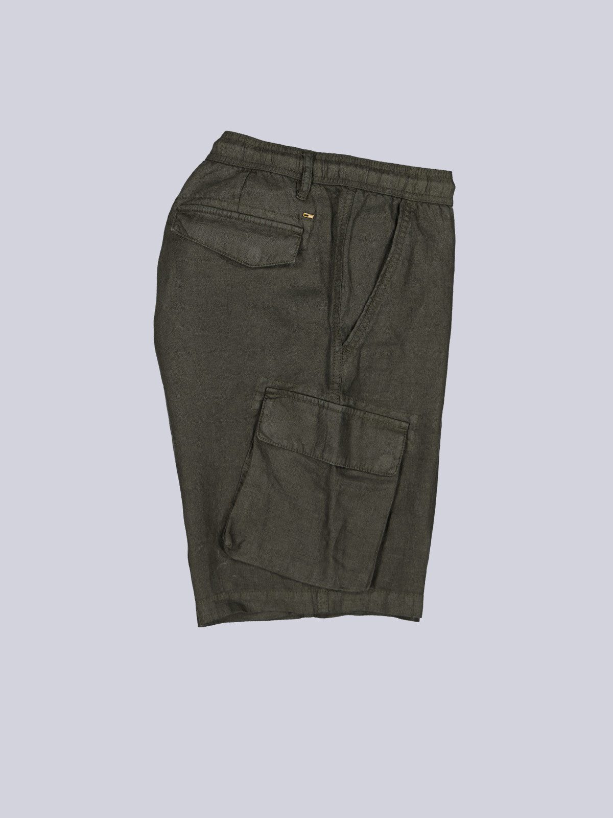 emilio adani Cargobermudas Herren Cargo-Bermuda aus 100% Leinen, Oliv – Bild 5 von 5