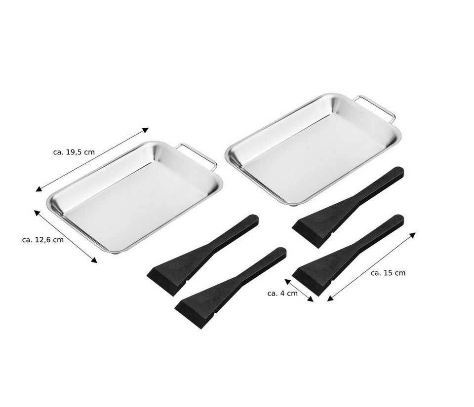 Gravidus Grillpfanne 2er Set Edelstahl Grillpfanne Portionspfanne Grill