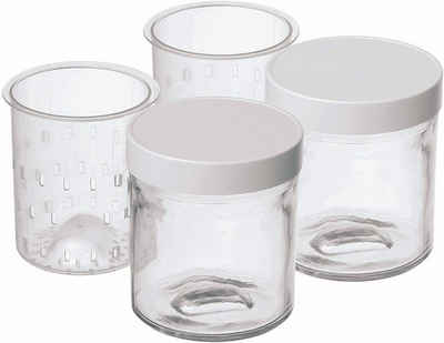 Cuisinart Joghurtgläser »YM402E«, Glas, Kunststoff, (Set, 2-tlg), für Joghurt Zubereiter aus Plastik, 2 Stk.