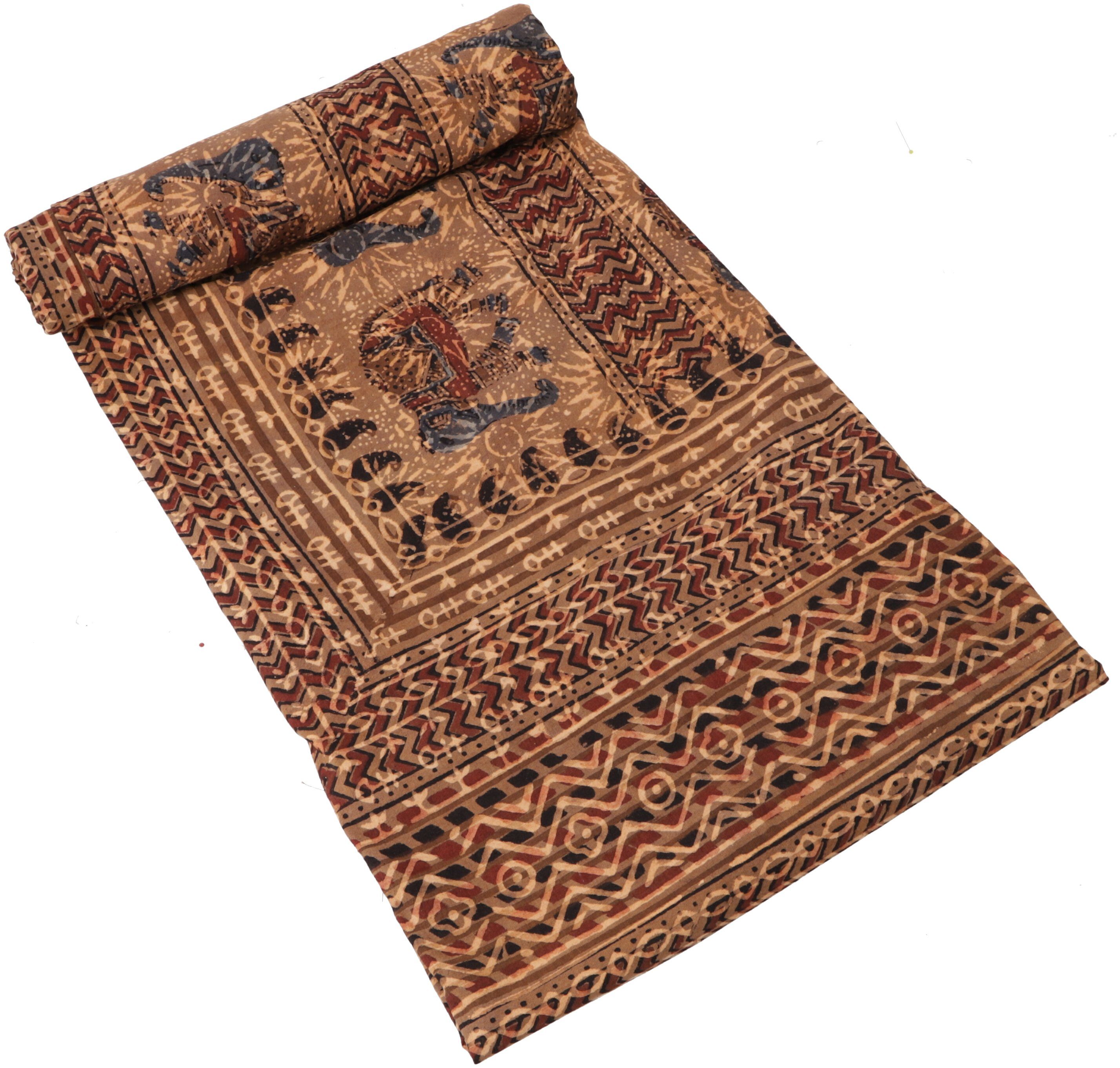 Guru-Shop Tagesdecke Blockdruck Tagesdecke, Bett & Sofaüberwurf,.. günstig online kaufen