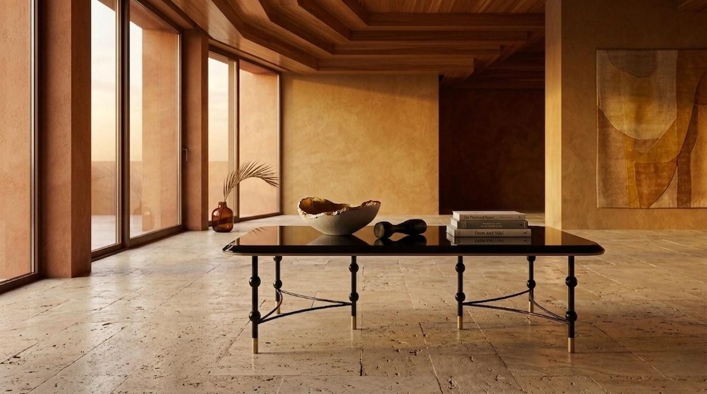 JVmoebel Couchtisch Luxuriöser schwarzer Couchtisch glänzend Wohnzimmermöbel, Made in Europa