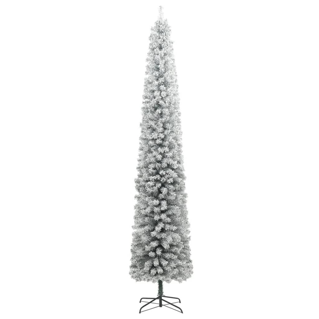 270 Kugeln 300 Schnee LEDs Weihnachtsbaum vidaXL cm mit Weihnachtsbaum Schlank Künstlicher