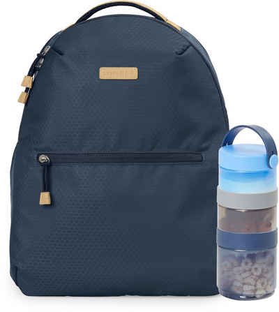 Skip Hop Wickelrucksack Go Envi, blau-grau, aus recyceltem Material