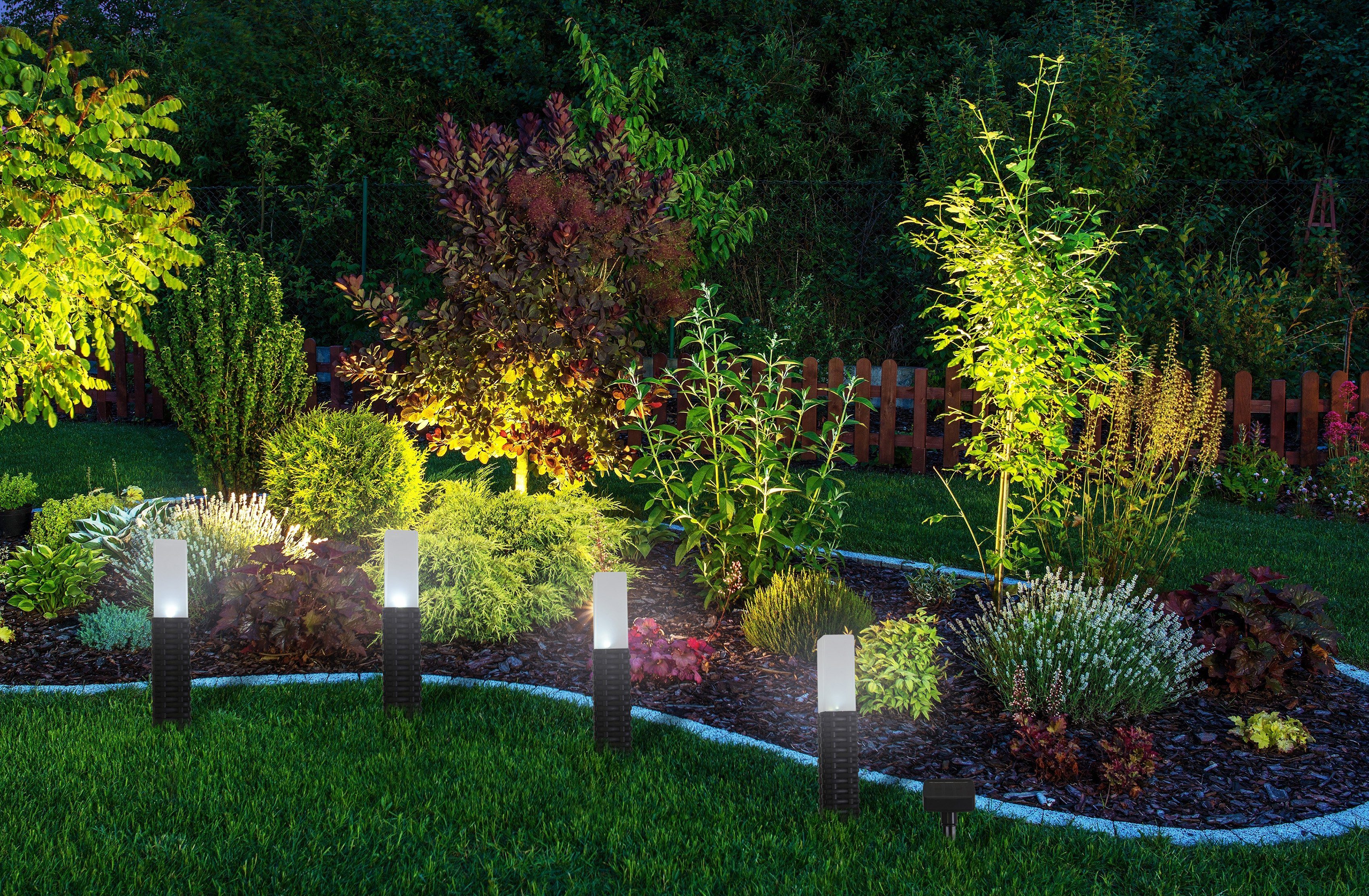 näve LED Solarleuchte Merle, LED fest integriert, Kaltweiß, Solar