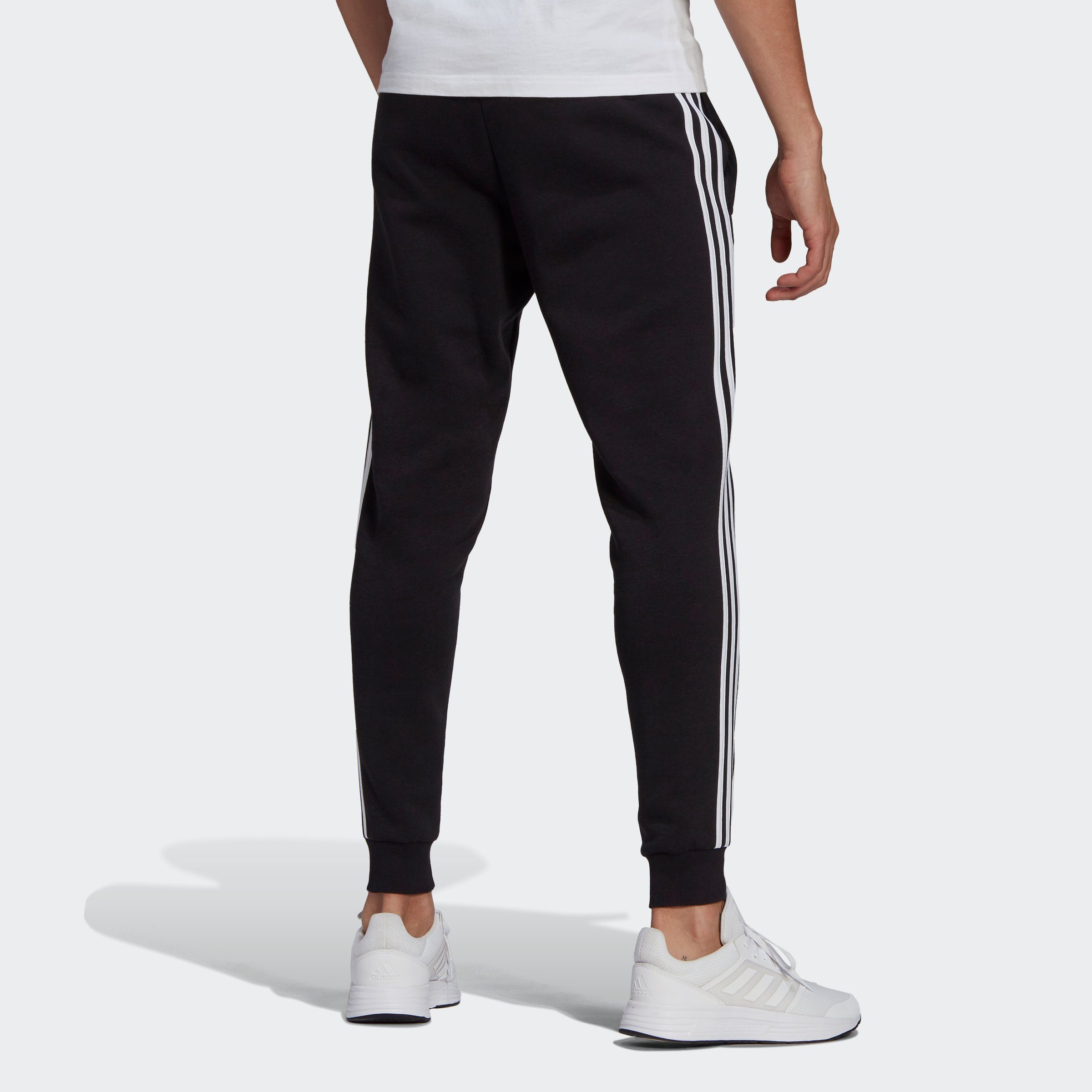 / Black White 3STREIFEN Sportswear (1-tlg) FITTED adidas ESSENTIALS Sporthose FLEECE HOSE