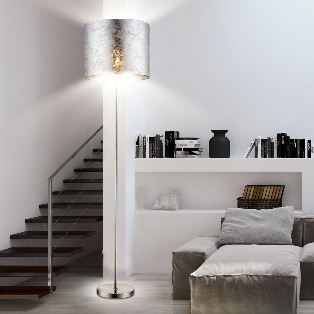 Standleuchte etc-shop Wohnzimmerlampe Leuchtmittel nicht silber Stehleuchte Deckenfluter Stehlampe, inklusive, Stehlampe