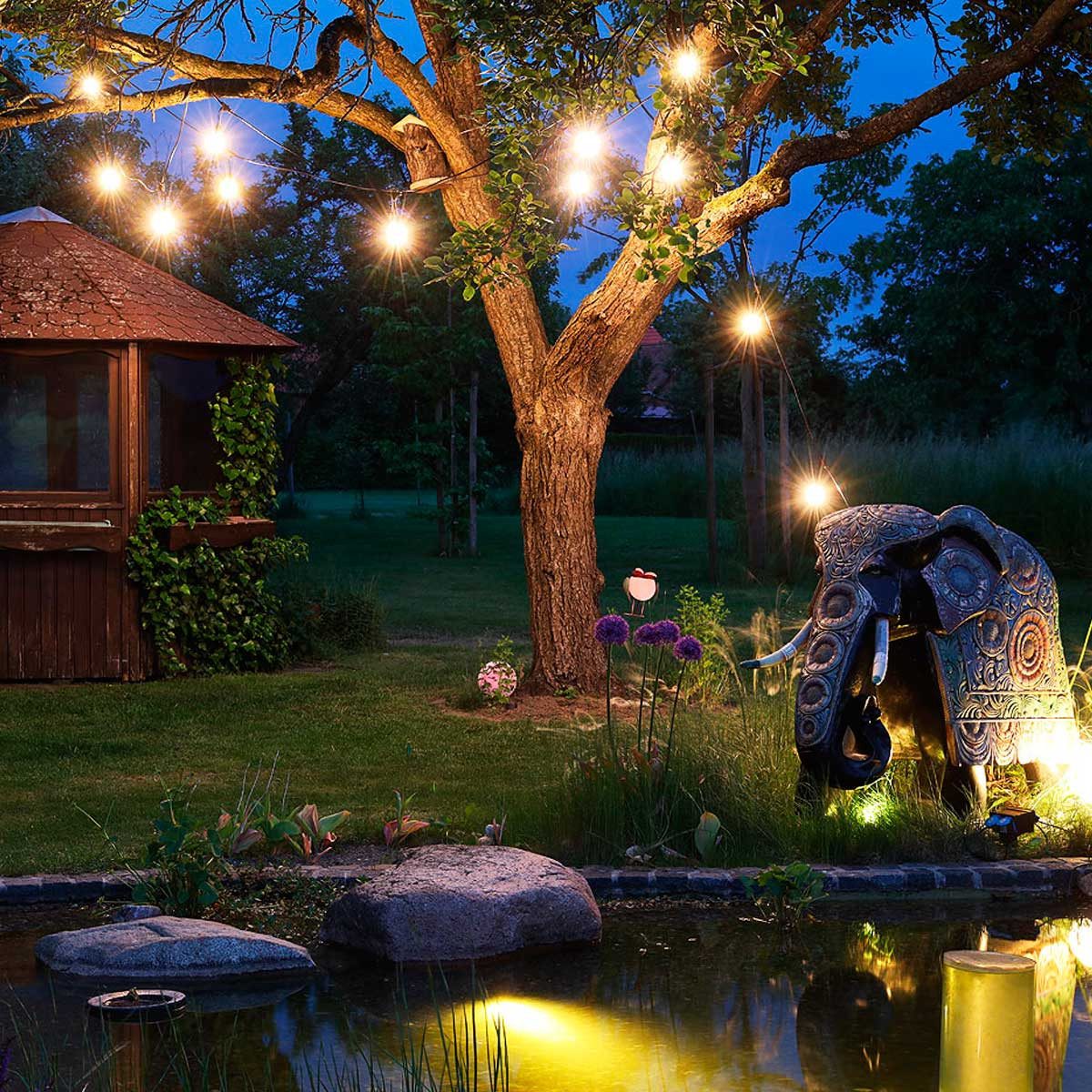 ChiliTec LED-Lichterkette Biergarten-Lichterkette "CT-BGL" 12,5m IP65 230V