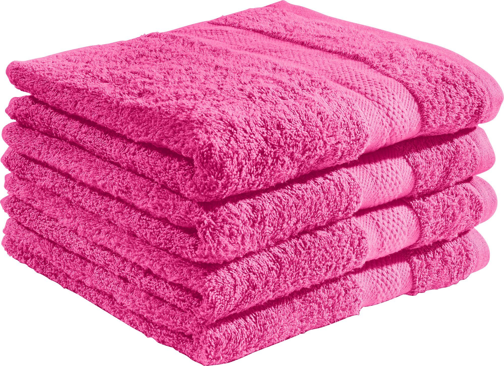 REDBEST Duschtuch Duschtuch "Chicago" 4er-Pack, Frottier (4-St), Walk-Frottier Uni pink | Badetücher