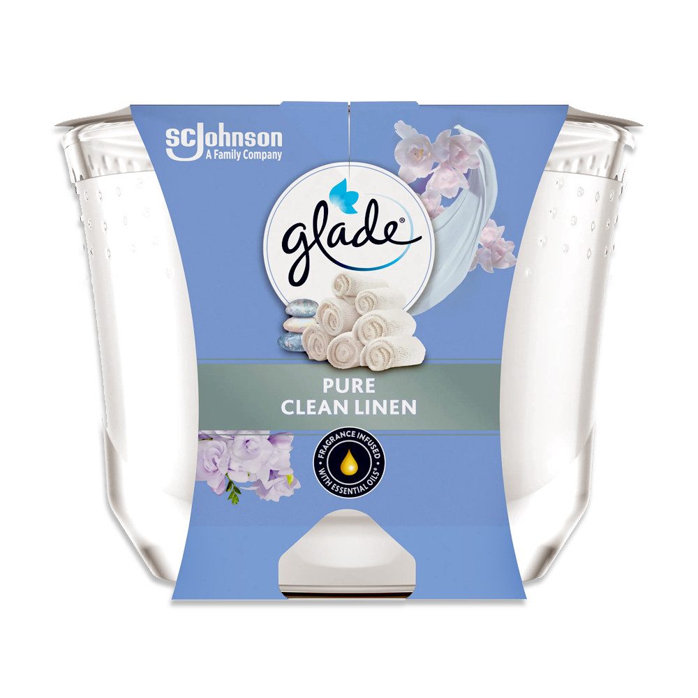 SC JOHNSON Duftkerze Glade Langanhaltende Duftkerze Pure Clean Linen (204 g)