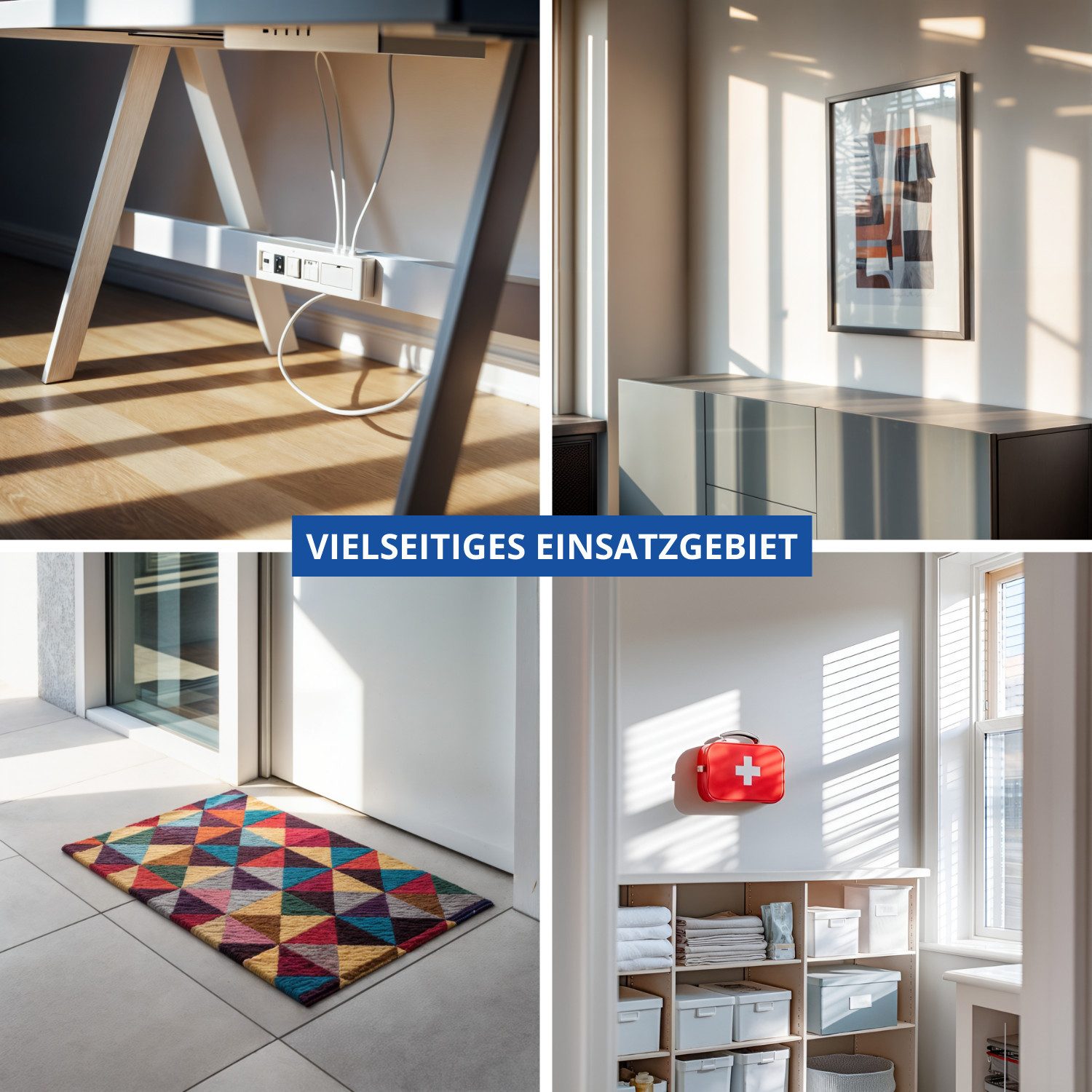 Smart-Planet Klettband Klettband 10m x 2cm Power-Haftung Doppelseitig Selbstklebend, Einfach & schnelle Montage