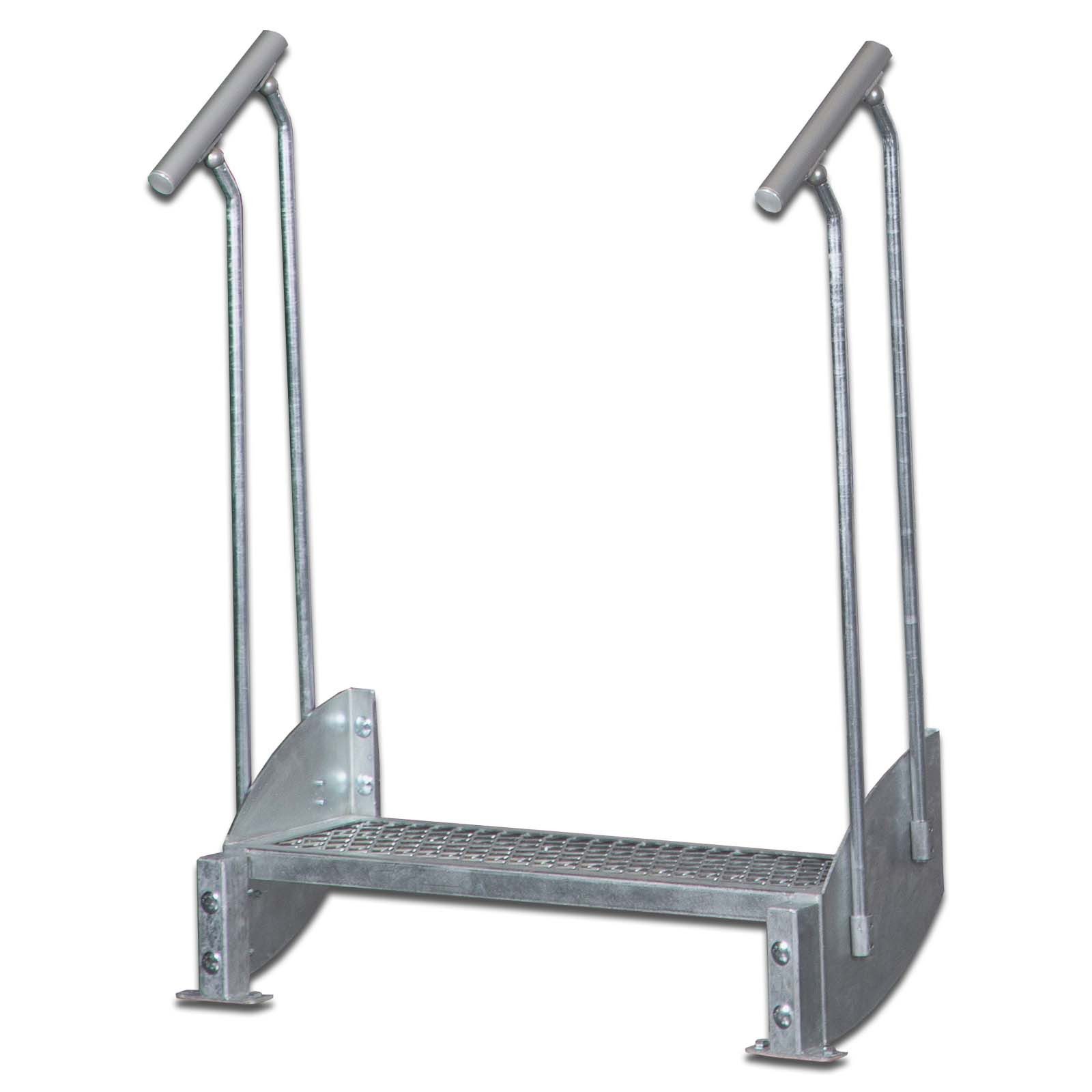 Scalant Außentreppe Wangentreppe Scarlo 1000, für Geschosshöhen bis 40 cm, (beidseitiges Geländer), Aluminium Verbindungselemente