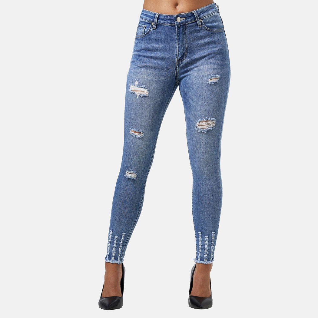 Elara Slim-fit-Jeans Highwaist Destroyed Jeans