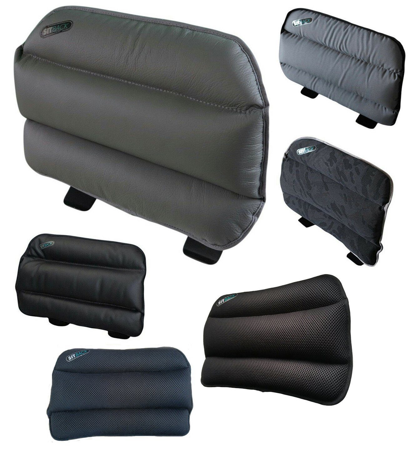 Sitzkissen SITBACK Standard Rückenkissen Stoff-3D-schwarz Autozubehör