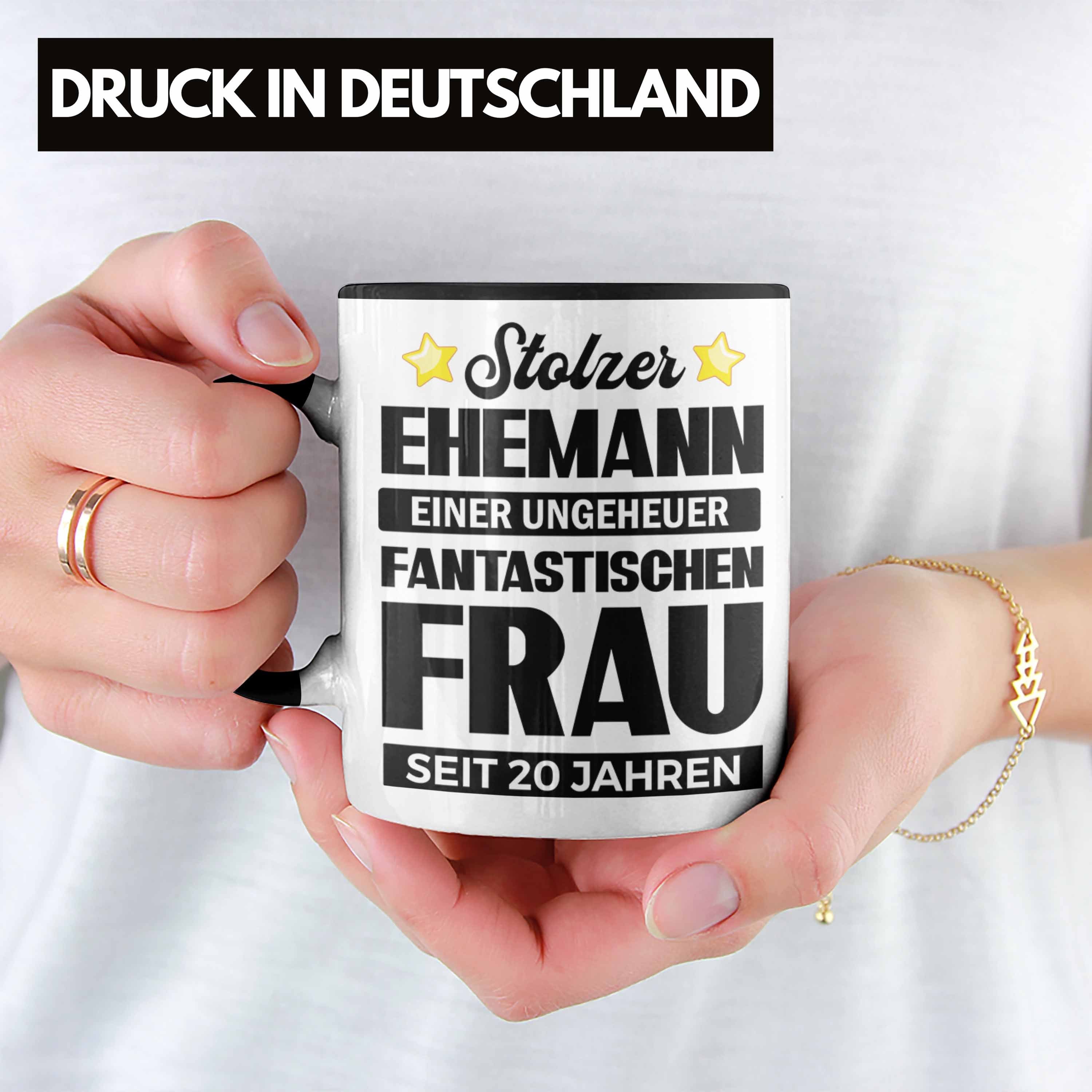 Trendation Tasse Jahre Tasse - Geschenk 20. Lustiger Schwarz Verheiratet 20 Ehemann Hochzeitstag Trendation Spruch