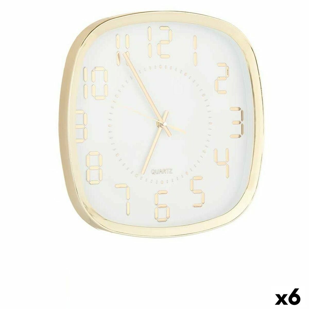 Wanduhr Decor Uhr cm karriert Gift 4,5 6 Gold 31 x x 31 Kunststoff Glas Stück