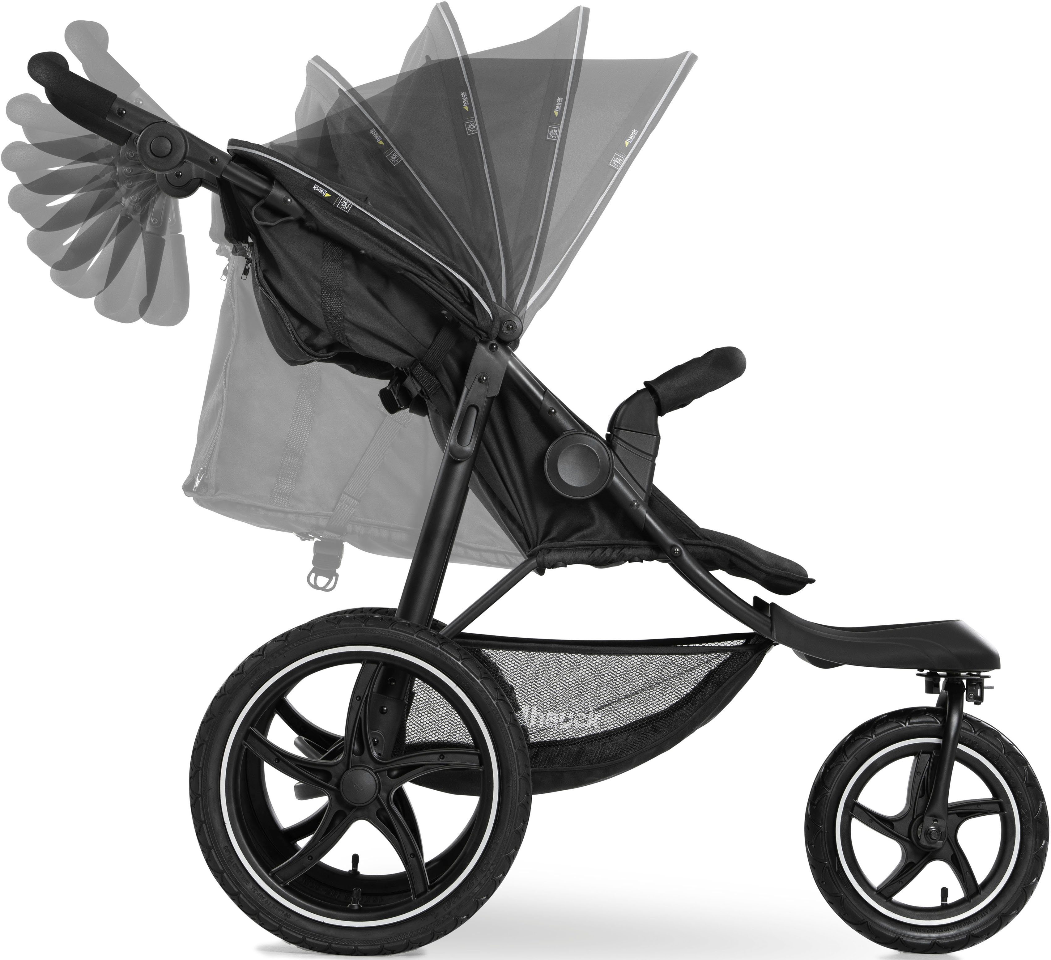Hauck Dreirad-Kinderwagen Runner 2, black, Kinderwagen, Jogger mit schwenk- und feststellbarem Vorderrad