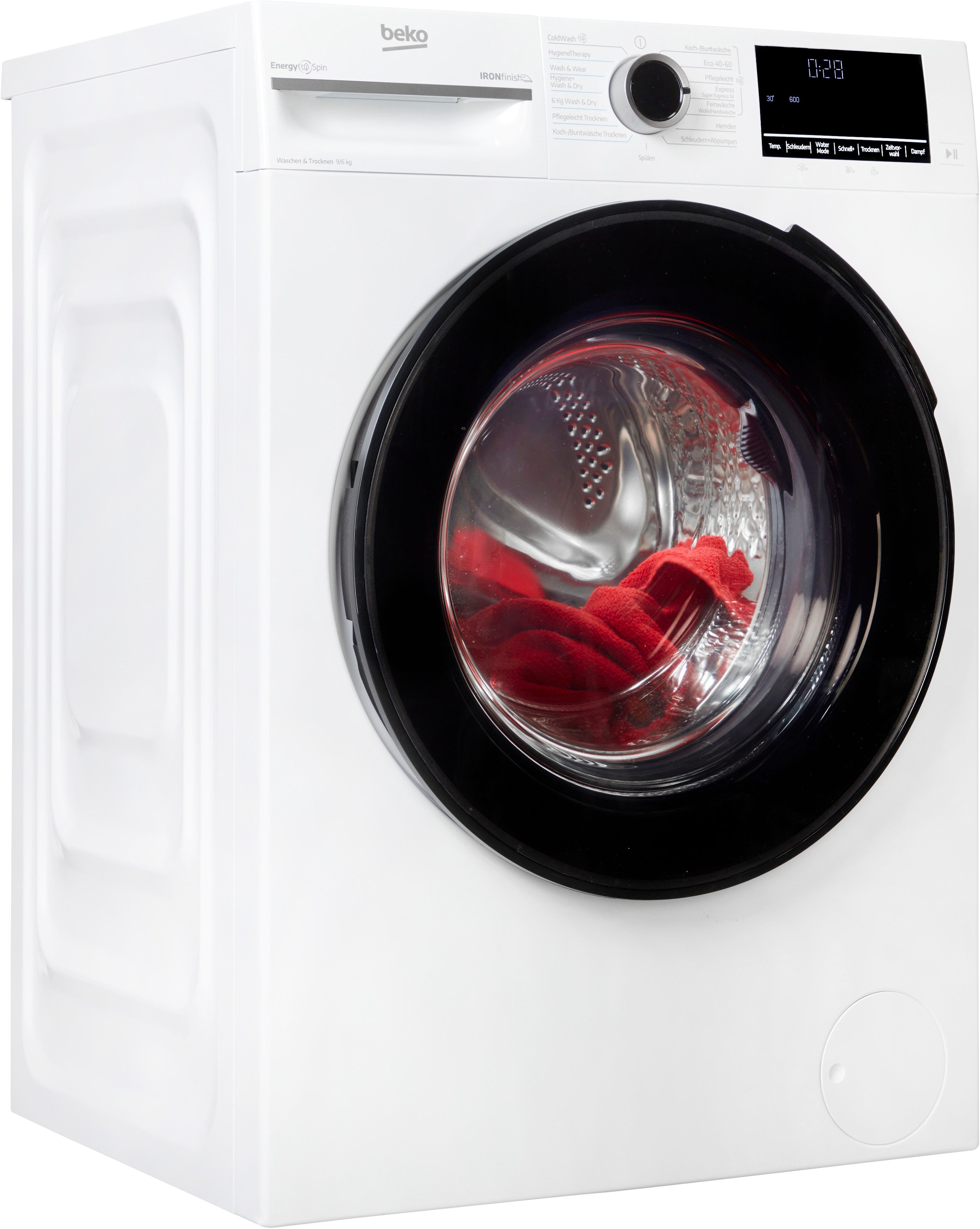 BEKO Waschtrockner BM3DT4944W, 9 kg, 6 kg, 1400 U/min, Waschen & Trocknen in einem: 9 kg / 6 kg, Dampffunktion
