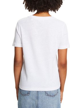 Esprit T-Shirt T-Shirt aus Baumwolle-Leinen-Mix (1-tlg)