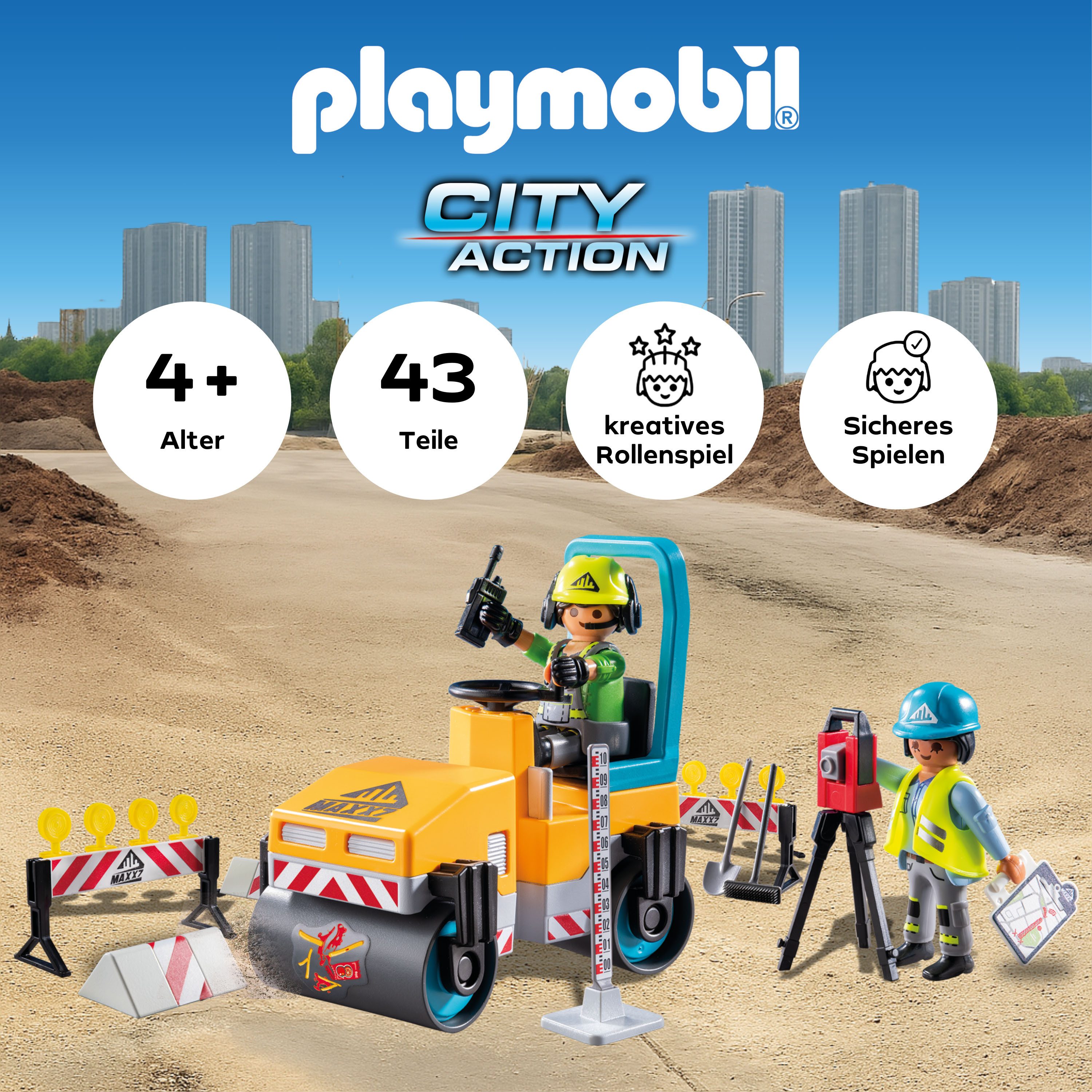 Playmobil® Straßenbaustelle (71751), Playmobil Action Heroes Konstruktions- günstig online kaufen