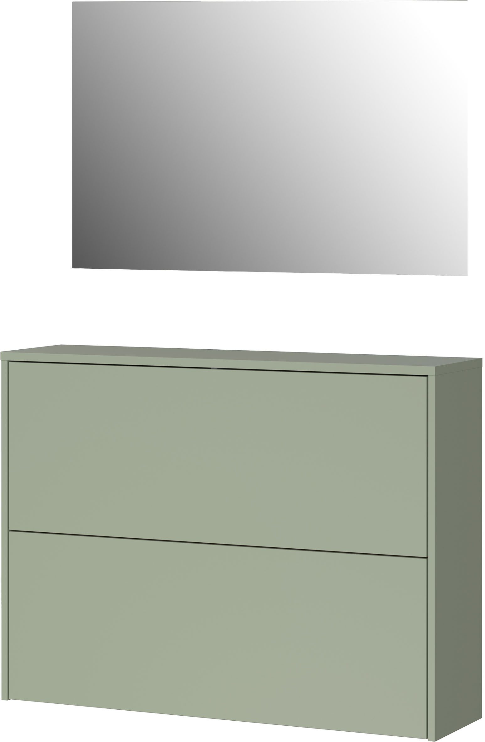 GERMANIA Garderoben-Set GW-Binetto, (2-St), mehrteiliges Set mit Schuhschrank und eckigem Spiegel