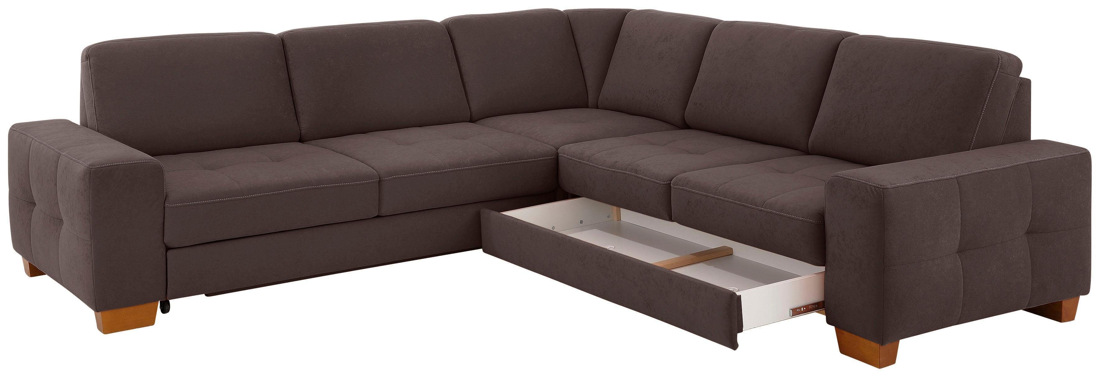 Home affaire Ecksofa "Puccini L-Form" mit Federkern, Sitztiefenverstellung, günstig online kaufen